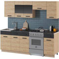Кухонный гарнитур Алиса 15 (Дуб Сонома/Золотой) 2300 в Нытве - nytva.mebel24.online | фото 2