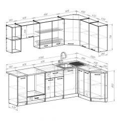 Кухонный гарнитур Лариса прайм 5 2300х1500 мм в Нытве - nytva.mebel24.online | фото 2