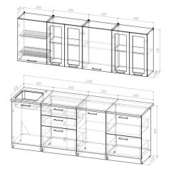 Кухонный гарнитур Лоретта компакт 2200 мм в Нытве - nytva.mebel24.online | фото 2