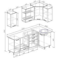 Кухонный гарнитур угловой Бланка 2200х1000 (Стол. 26мм) в Нытве - nytva.mebel24.online | фото 3