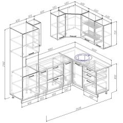 Кухонный гарнитур угловой Бланка 2400х1600 (Стол. 26мм) в Нытве - nytva.mebel24.online | фото 3