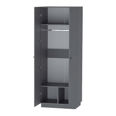 Квадро ШК-1 Шкаф 2дв. (ЛДСП графит) в Нытве - nytva.mebel24.online | фото 2
