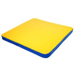 Мат гимнастический 1,36х1,36х0,08м складной закругленные углы цв. синий-желтый (для ДСК Игрунок) в Нытве - nytva.mebel24.online | фото 1