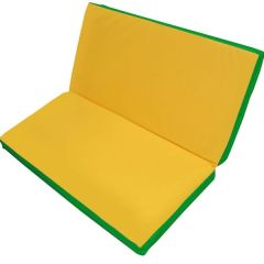 Мат гимнастический 1х1х0,08м складной цв. зеленый-желтый в Нытве - nytva.mebel24.online | фото