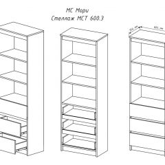 МОРИ МСТ600.3 Стеллаж (графит) в Нытве - nytva.mebel24.online | фото 3
