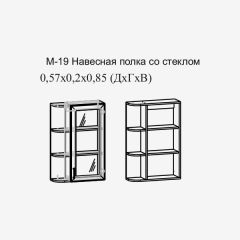 Париж №19 Навесная полка с зеркалом (ясень шимо свет/серый софт премиум) в Нытве - nytva.mebel24.online | фото 2