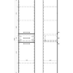 Пенал напольный Контраст 35 с верхним ящиком В1 правый АЙСБЕРГ (DA2707P) в Нытве - nytva.mebel24.online | фото 5