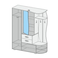 Прихожая Иннэс-1 вариант-1.6 Правая (венге/дуб белфорт) в Нытве - nytva.mebel24.online | фото 2