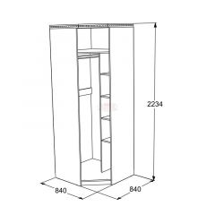 Шкаф 1-но дверный угловой Ольга-13 (840*840) в Нытве - nytva.mebel24.online | фото 2