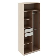 Шкаф 2 двери Глэдис М22 (ЯШС/Белый) в Нытве - nytva.mebel24.online | фото 2