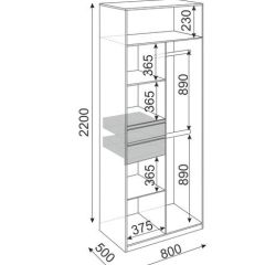 Шкаф 2 двери Глэдис М22 (ЯШС/Белый) в Нытве - nytva.mebel24.online | фото 3