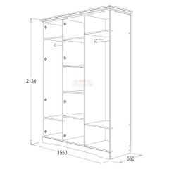 Шкаф 3-х дверный для одежды и белья Ольга-12 ЛДСП в Нытве - nytva.mebel24.online | фото 2