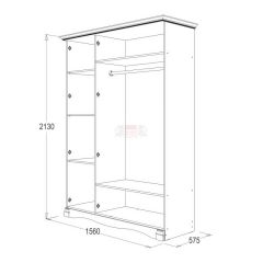Шкаф 3-х дверный Ольга-1Н для одежды и белья в Нытве - nytva.mebel24.online | фото 2