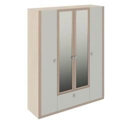 Шкаф 4 двери Глэдис М24 (ЯШС/Белый) в Нытве - nytva.mebel24.online | фото