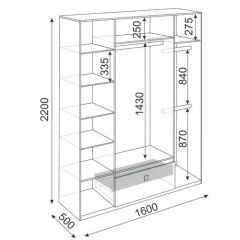 Шкаф 4 двери Глэдис М24 (ЯШС/Белый) в Нытве - nytva.mebel24.online | фото 3