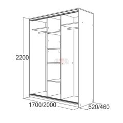 МИРАЖ 17.1 (620) 1 зеркало Шкаф для платья и белья в Нытве - nytva.mebel24.online | фото 5