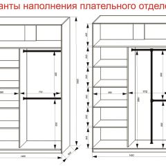Шкаф-купе 1400 серии SOFT D8+D2+B2+PL4 (2 ящика+F обр.штанга) профиль «Капучино» в Нытве - nytva.mebel24.online | фото 7