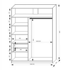 Шкаф-купе 1500 серии NEW CLASSIC K3+K3+B2+PL1 (2 ящика+1 штанга) профиль «Капучино» в Нытве - nytva.mebel24.online | фото 3