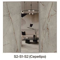 Шкаф-купе 2250 серии SILVER S3+S1+S4 B22+PL3 (по 2 ящика лев/прав+2 штанги) профиль «Серебро» в Нытве - nytva.mebel24.online | фото 7