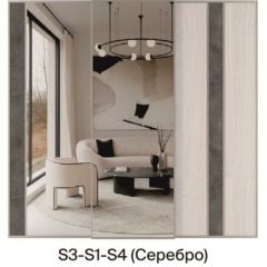 Шкаф-купе 2250 серии SILVER S3+S1+S4 B22+PL3 (по 2 ящика лев/прав+2 штанги) профиль «Серебро» в Нытве - nytva.mebel24.online | фото 9