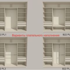Шкаф-купе 2400 серии SOFT D5+D5+D5+B22+PL4 (по 2 ящика лев/прав+2штанги) профиль «Графит» в Нытве - nytva.mebel24.online | фото 4