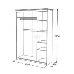 Шкаф-купе 3-х дверный Ольга-13 (1500) в Нытве - nytva.mebel24.online | фото 2