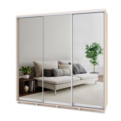 МАРТИН Шкаф-купе с зеркалами Млечный дуб (2200*450) М423 в Нытве - nytva.mebel24.online | фото