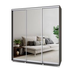 МАРТИН Шкаф-купе с зеркалами Венге (2000*450) М403 в Нытве - nytva.mebel24.online | фото