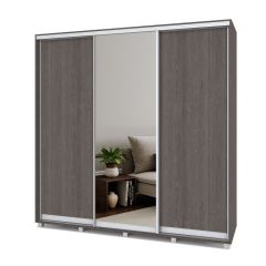 МАРТИН Шкаф-купе с зеркалом Анкор темный (2200*450) М422 в Нытве - nytva.mebel24.online | фото