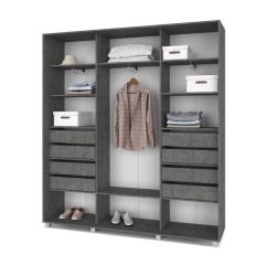 МАРТИН Шкаф-купе с зеркалом Камень темный (2200*450) М422 в Нытве - nytva.mebel24.online | фото 4