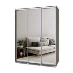 РОЛАНД Шкаф-купе с зеркалами Анкор темный (450*1700)  Р473 в Нытве - nytva.mebel24.online | фото