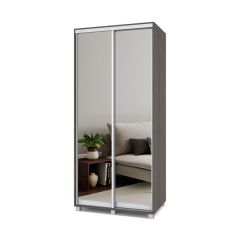 РОЛАНД Шкаф-купе с зеркалами Анкор темный (450*1000) Р403 в Нытве - nytva.mebel24.online | фото