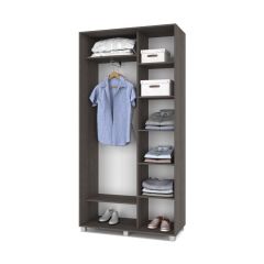РОЛАНД Шкаф-купе с зеркалами Анкор темный (450*1100) Р413 в Нытве - nytva.mebel24.online | фото 3