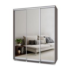 РОЛАНД Шкаф-купе с зеркалами Анкор темный (450*1800) Р483 в Нытве - nytva.mebel24.online | фото