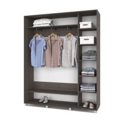 РОЛАНД Шкаф-купе с зеркалами Анкор темный (450*1800) Р483 в Нытве - nytva.mebel24.online | фото 2