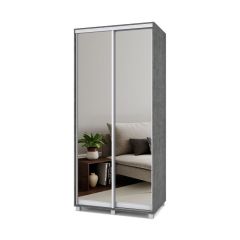 РОЛАНД Шкаф-купе с зеркалами Камень темный (450*1000) Р403 в Нытве - nytva.mebel24.online | фото