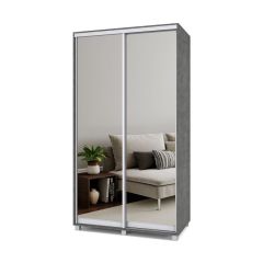 РОЛАНД Шкаф-купе с зеркалами Камень темный (450*1200) Р423 в Нытве - nytva.mebel24.online | фото 2