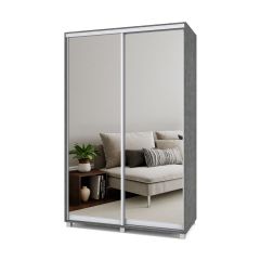 РОЛАНД Шкаф-купе с зеркалами Камень темный (450*1400) Р443 в Нытве - nytva.mebel24.online | фото 5