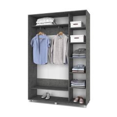 РОЛАНД Шкаф-купе с зеркалами Камень темный (450*1500) Р453 в Нытве - nytva.mebel24.online | фото 3