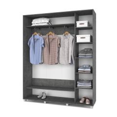 РОЛАНД Шкаф-купе с зеркалами Камень темный (450*1800) Р483 в Нытве - nytva.mebel24.online | фото 2