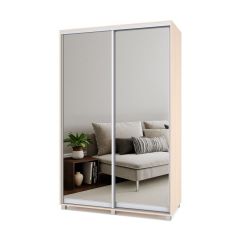РОЛАНД Шкаф-купе с зеркалами Млечный дуб (450*1400) Р443 в Нытве - nytva.mebel24.online | фото