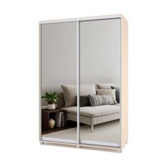 РОЛАНД Шкаф-купе с зеркалами Млечный дуб (450*1500) Р453 в Нытве - nytva.mebel24.online | фото