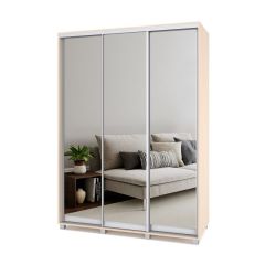 РОЛАНД Шкаф-купе с зеркалами Млечный дуб (450*1600) Р463 в Нытве - nytva.mebel24.online | фото 2