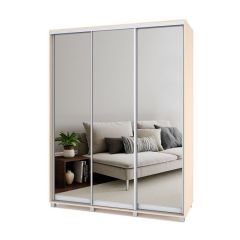 РОЛАНД Шкаф-купе с зеркалами Млечный дуб (450*1700)  Р473 в Нытве - nytva.mebel24.online | фото