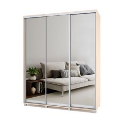 РОЛАНД Шкаф-купе с зеркалами Млечный дуб (450*1800) Р483 в Нытве - nytva.mebel24.online | фото