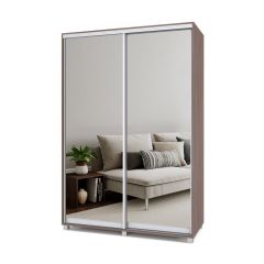 РОЛАНД Шкаф-купе с зеркалами Шимо темный (450*1500) Р453 в Нытве - nytva.mebel24.online | фото