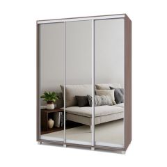 РОЛАНД Шкаф-купе с зеркалами Шимо темный (450*1600) Р463 в Нытве - nytva.mebel24.online | фото