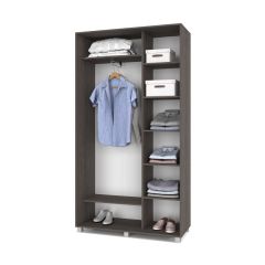 РОЛАНД Шкаф-купе с зеркалом Анкор темный (450*1200) Р422 в Нытве - nytva.mebel24.online | фото 2