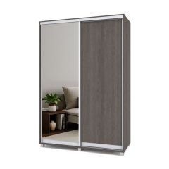РОЛАНД Шкаф-купе с зеркалом Анкор темный (450*1500) Р452 в Нытве - nytva.mebel24.online | фото 2