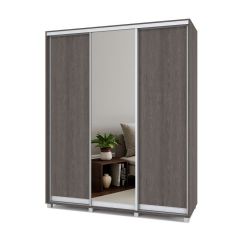 РОЛАНД Шкаф-купе с зеркалом Анкор темный (450*1800) Р482 в Нытве - nytva.mebel24.online | фото